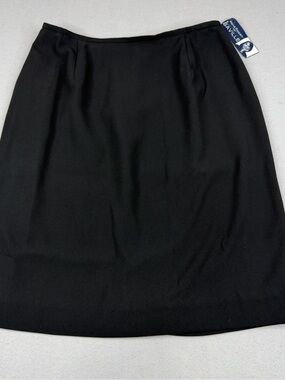 Vintage NWT Rena Rowan for Saville Black A-Line Career Skirt Size 16 USA